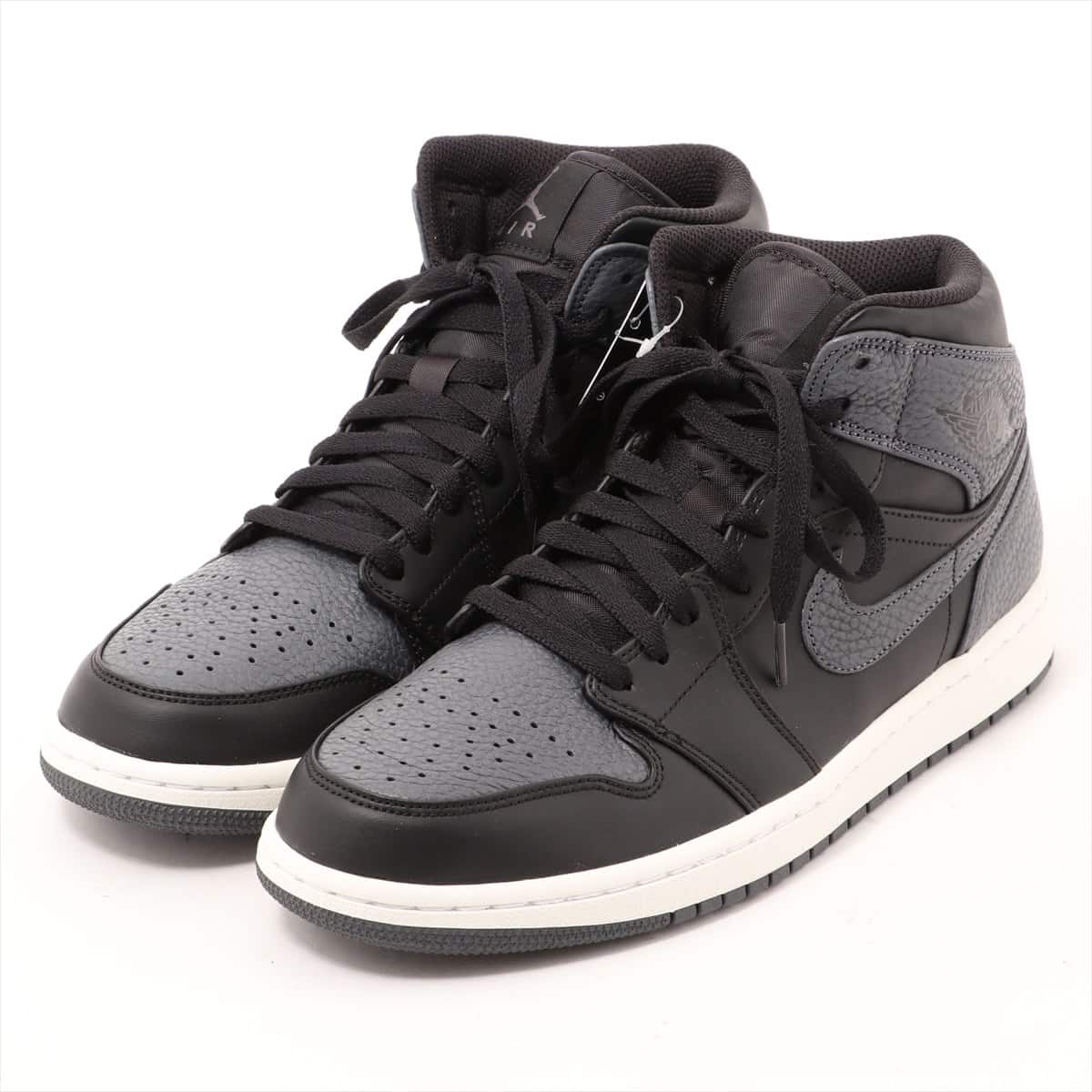 ナイキ レザー ハイカットスニーカー 26.5 メンズ グレー AIR JORDAN 1 MID