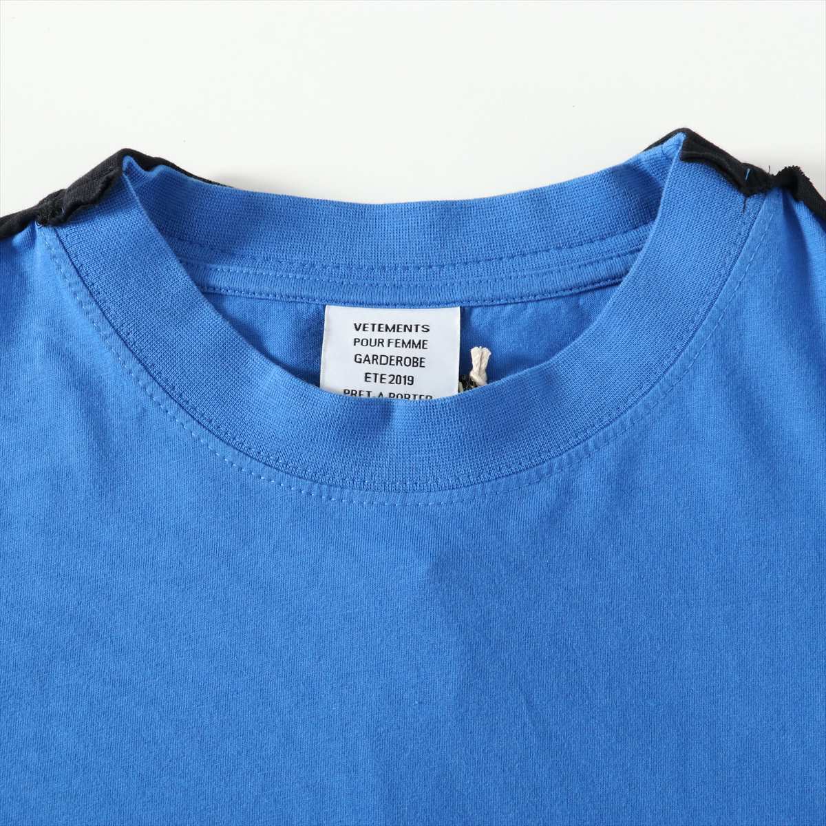 ヴェトモン 19SS コットン Tシャツ L レディース ブルー   Patched Workwear T-shirt レイヤード