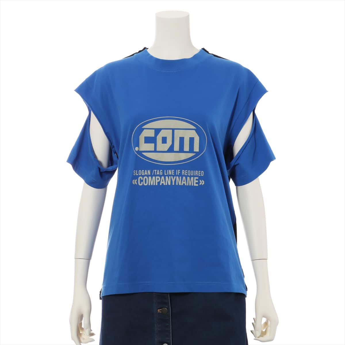 ヴェトモン 19SS コットン Tシャツ L レディース ブルー   Patched Workwear T-shirt レイヤード