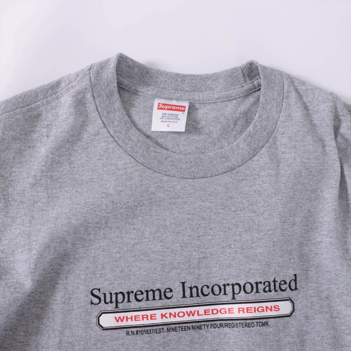 シュプリーム 19AW コットン Tシャツ L メンズ グレー  supreme inc.