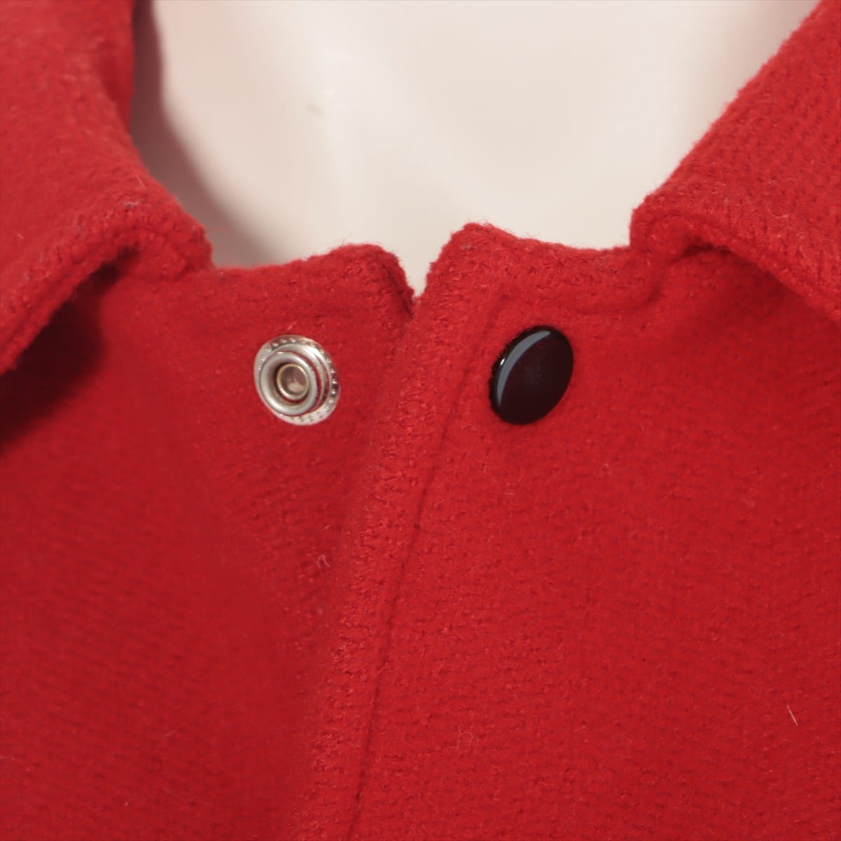 サンローランパリ 14AW ウール ジャケット 46 メンズ レッド  テディ ハラコ切替 品タグにサンプル品表記あり