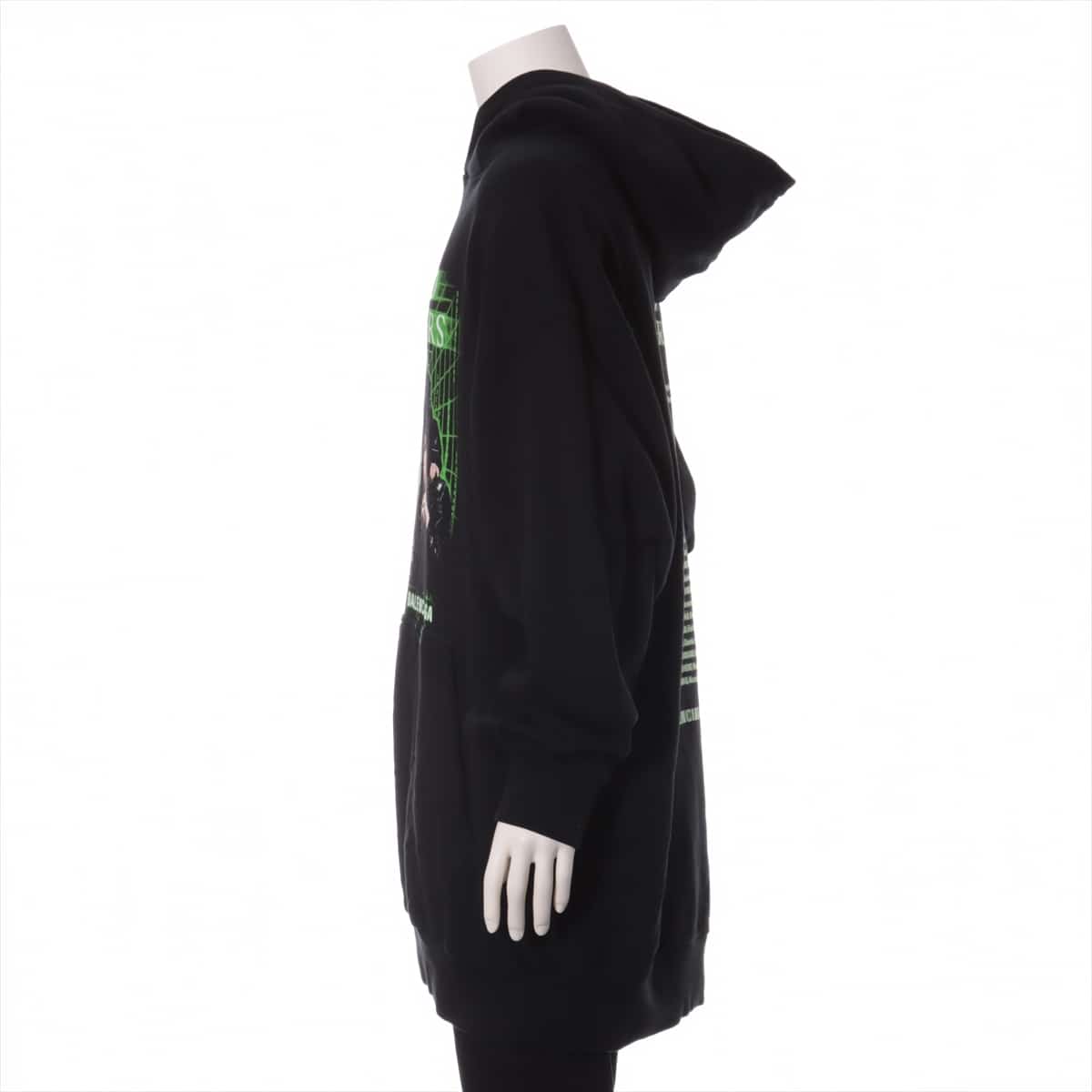 バレンシアガ 19SS コットン パーカー S メンズ ブラック  SPEEDHUNTERS PRINT HOODED