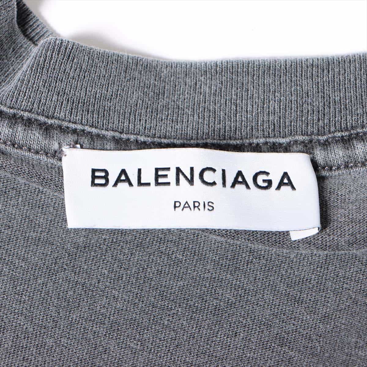 バレンシアガ 17AW コットン Tシャツ XS メンズ グレー  パリプリント
