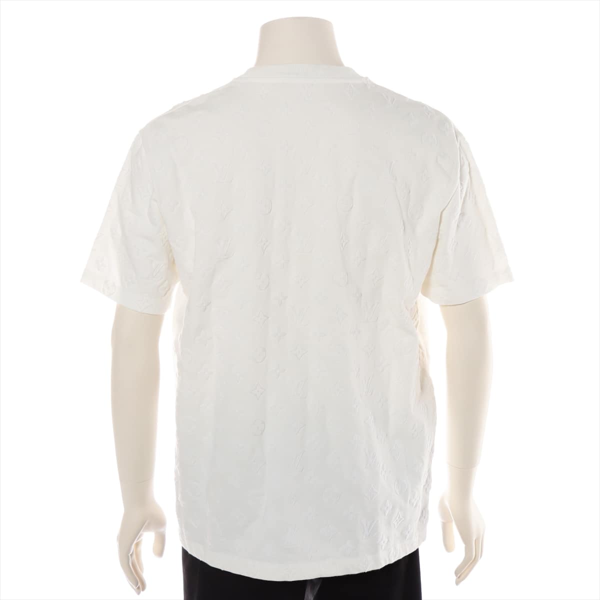 ルイヴィトン RM201 コットン Tシャツ L メンズ ホワイト  フックアンドループ モノグラム