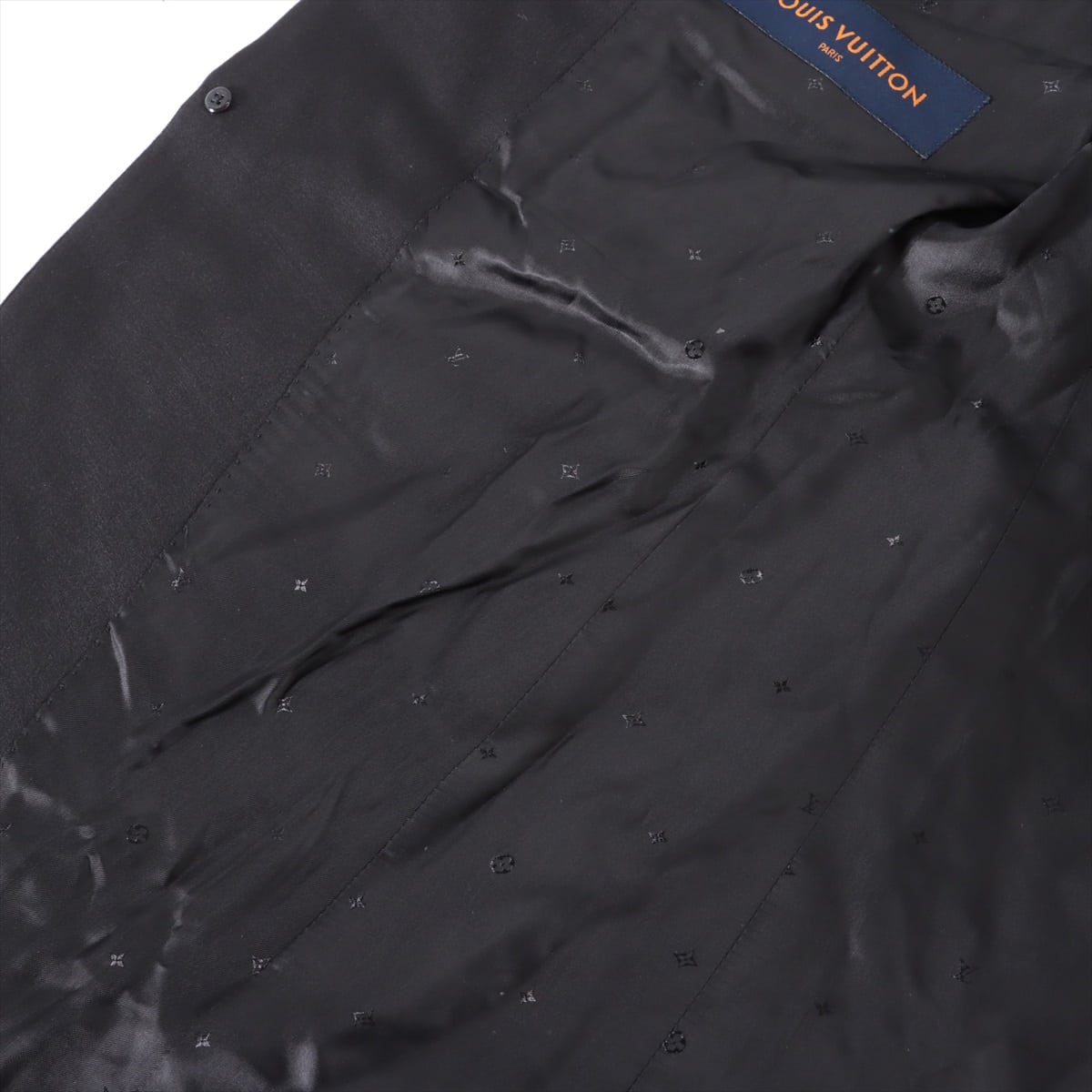ルイヴィトン RM202F ウール テーラードジャケット 46 メンズ ブラック  モノグラムカモフラージュ