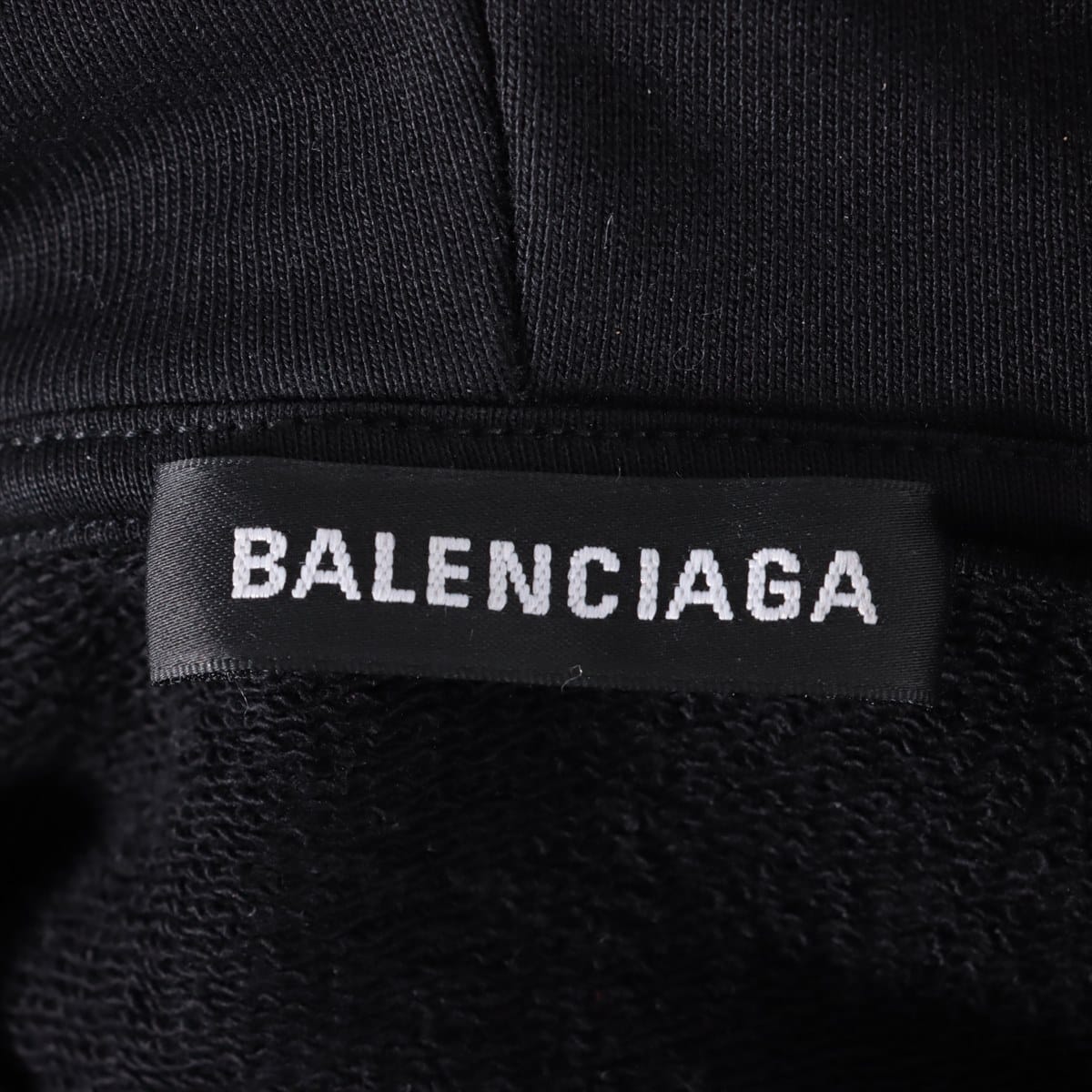 バレンシアガ コットン パーカー XS ユニセックス ブラック  バックロゴ オーバーサイズ