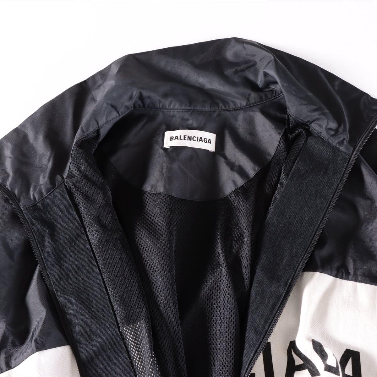 バレンシアガ 19年 コットン×ナイロン ジャケット 34 メンズ ブラック  Nylon Logo Denim Jacket