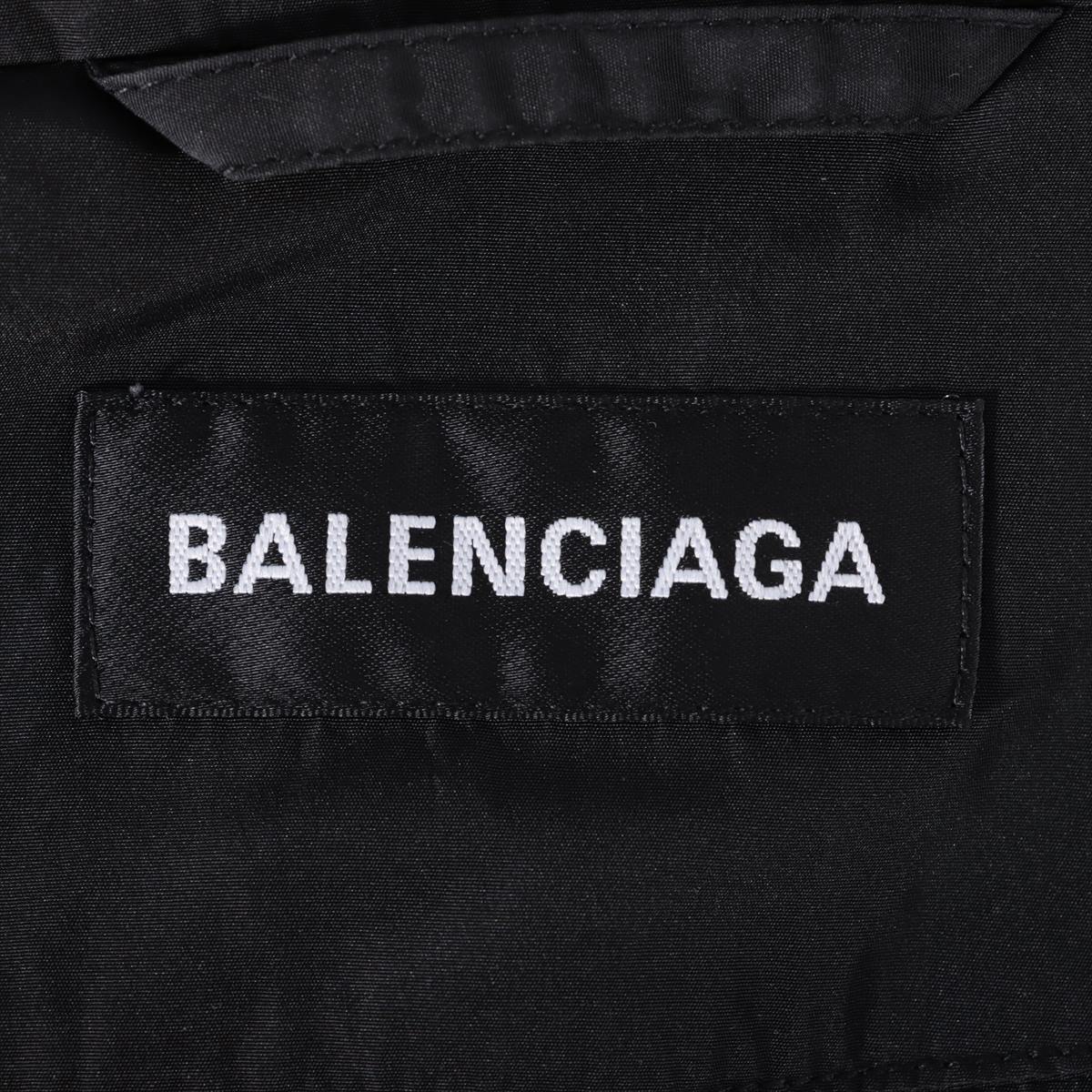 バレンシアガ 19年 ポリエステル×レーヨン レインコート 44 メンズ ブラック  ロゴ