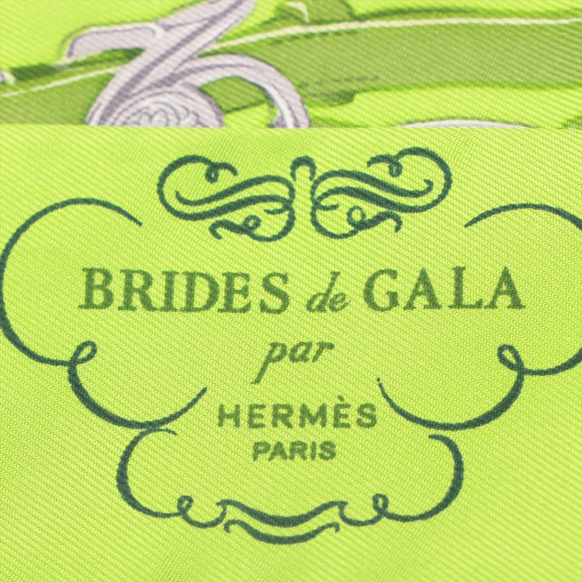 エルメス ツイリー BRIDES de GALA 式典用馬勒 スカーフ シルク グリーン