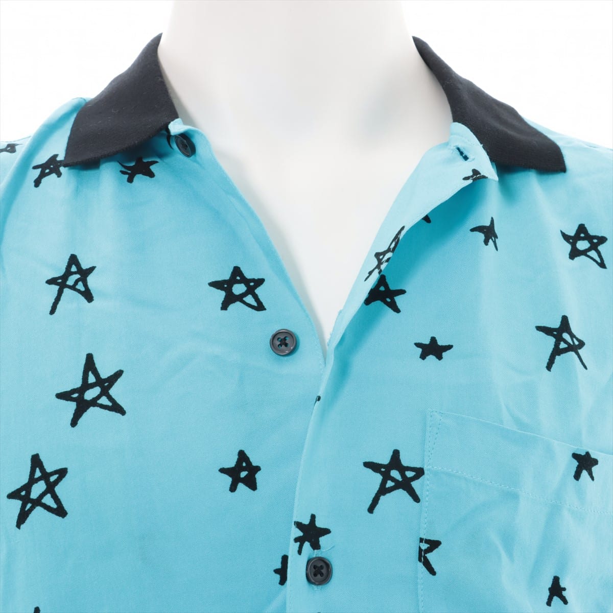 シュプリーム 18SS レーヨン シャツ M メンズ ブルー  Devil Rayon Shirt