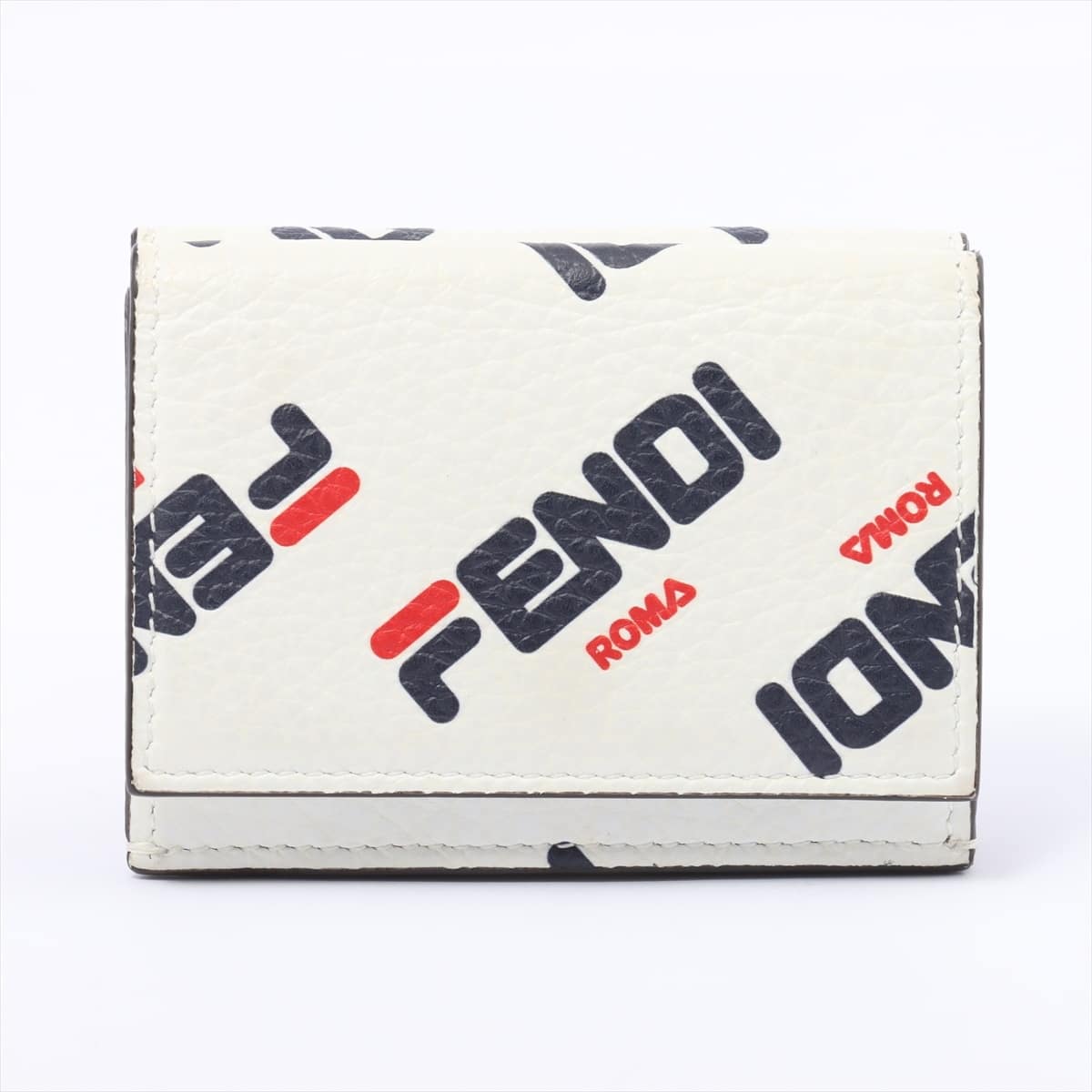 フェンディ×フィラ ロゴ 8M0395 レザー 財布 ホワイト