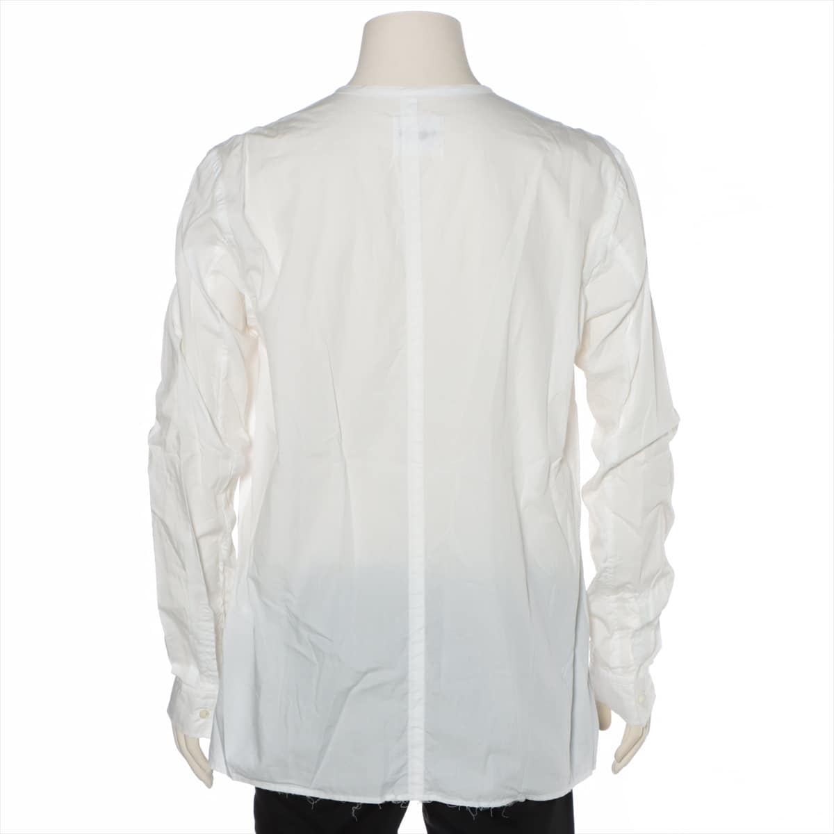 タカヒロミヤシタザソロイスト 18SS コットン シャツ 52 メンズ ホワイト  切りっぱなしデザイン