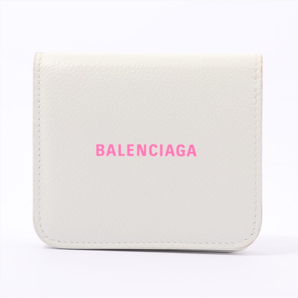 バレンシアガ ロゴ 594216 レザー 財布 ホワイト