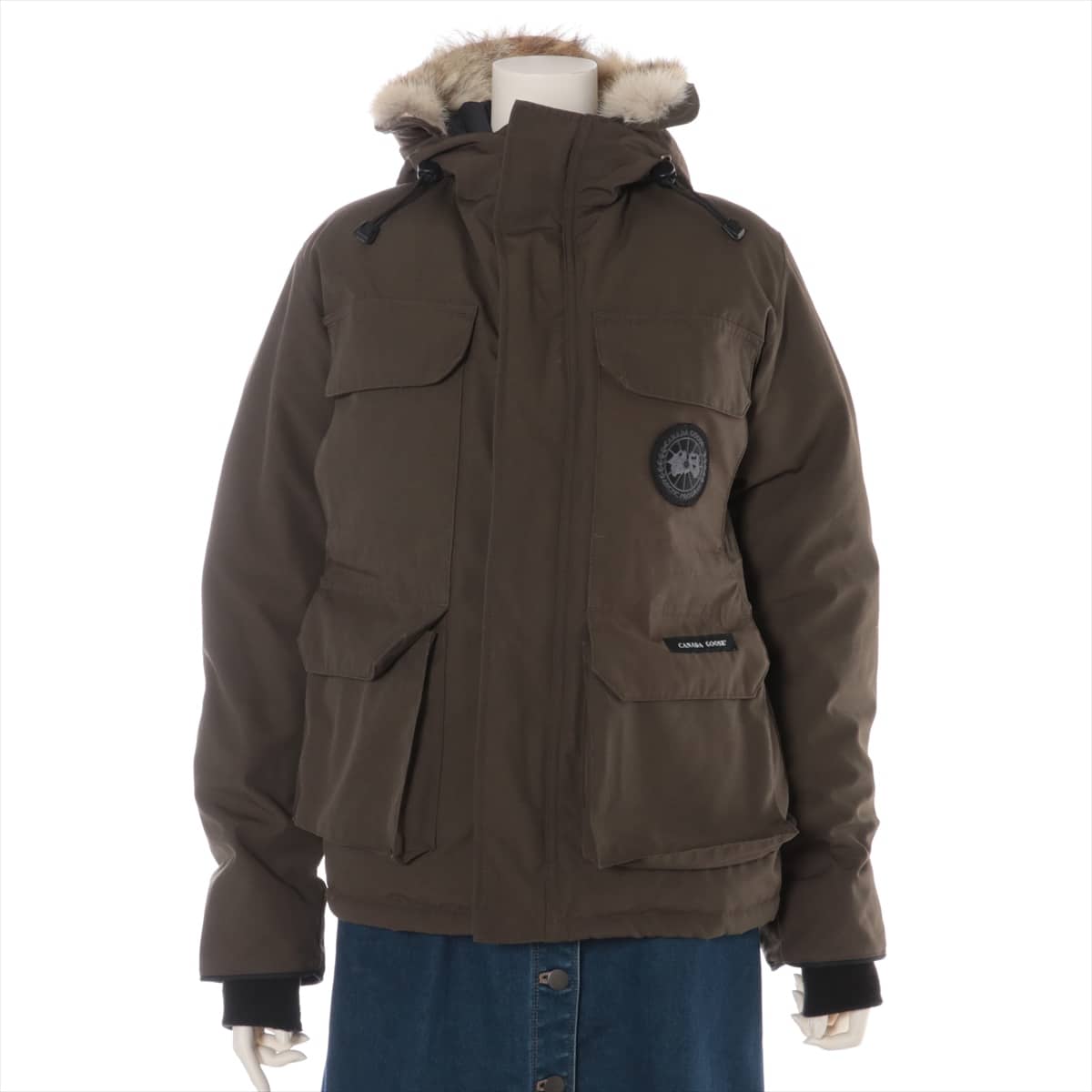 カナダグース EXPEDITION ポリエステル ダウンジャケット M/M レディース カーキ 4565JLB  グリフィン｜a0366957｜中古ブランド品・ブランド古着通販｜ALLU（アリュー）