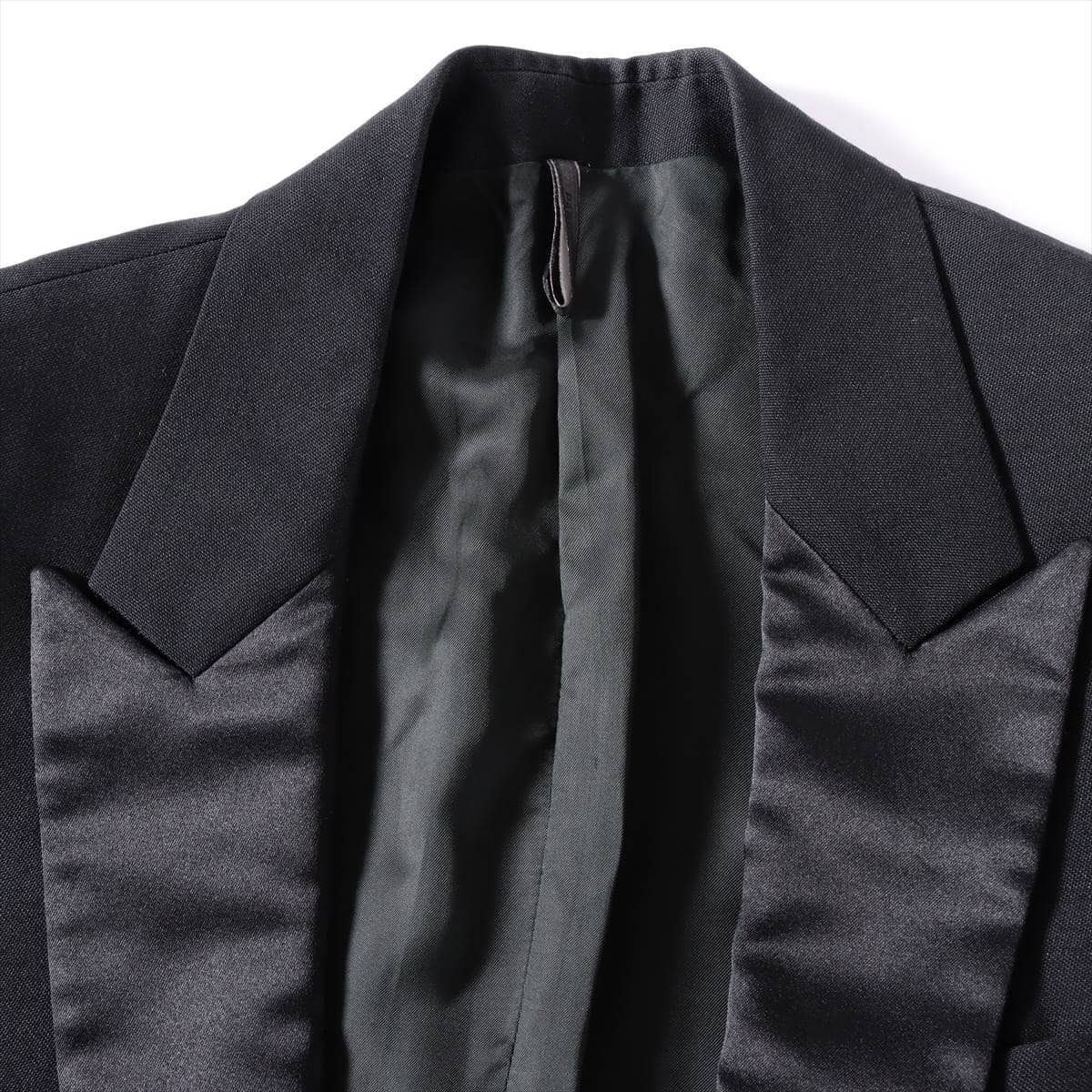 ディオールオム 07AW ウール×モヘヤ スーツジャケット 44 メンズ ブラック  スモーキング チューブ