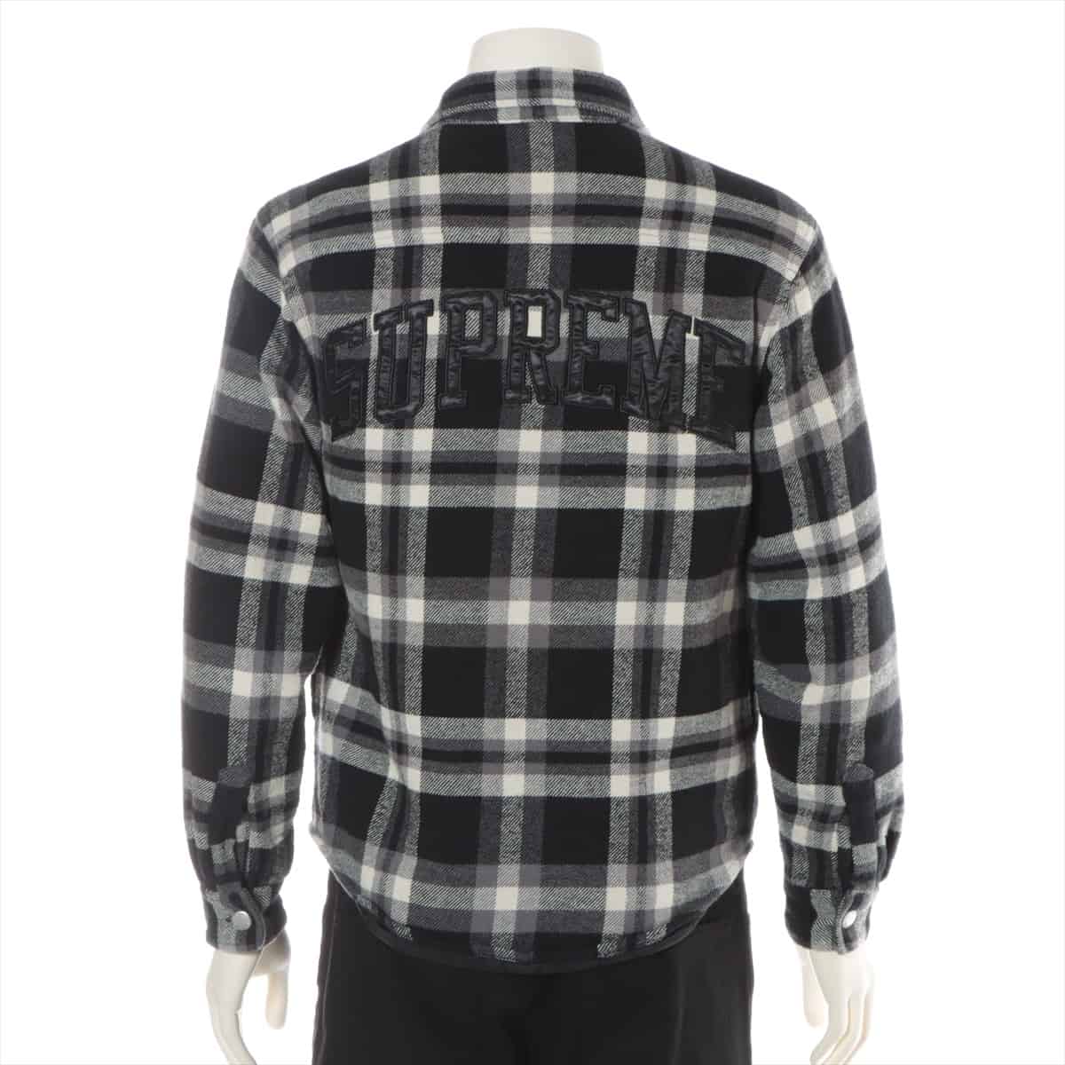 シュプリーム 17AW コットン シャツ S メンズ ブラック  Quilted Arc Logo Flannel Shirt