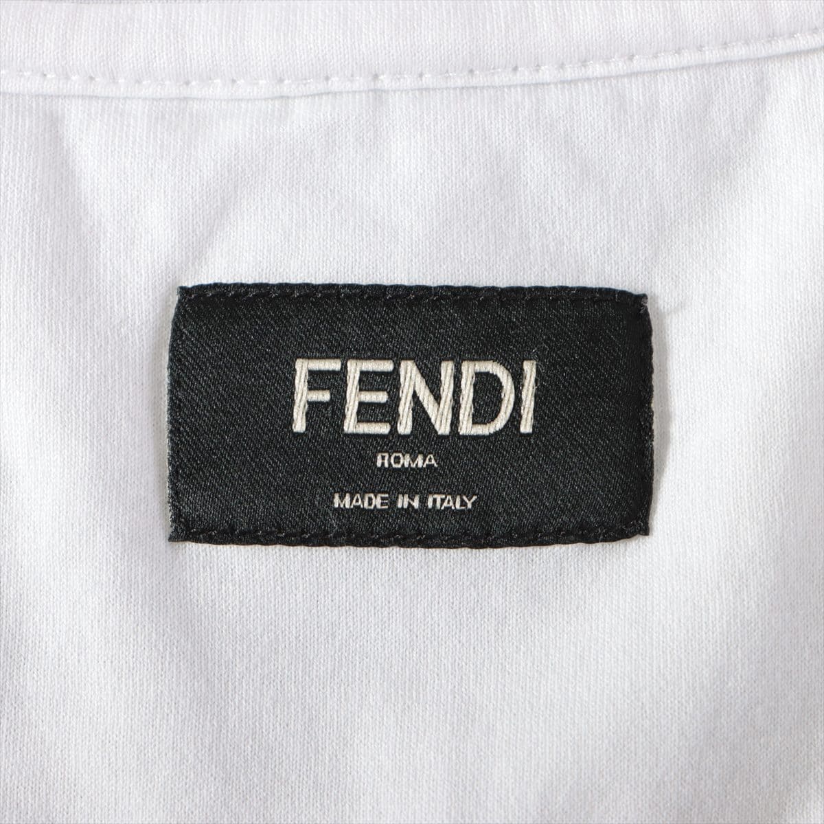 フェンディ 19年 コットン Tシャツ XL メンズ ホワイト  スパイラルプリント FY0936ABP2F0TY6