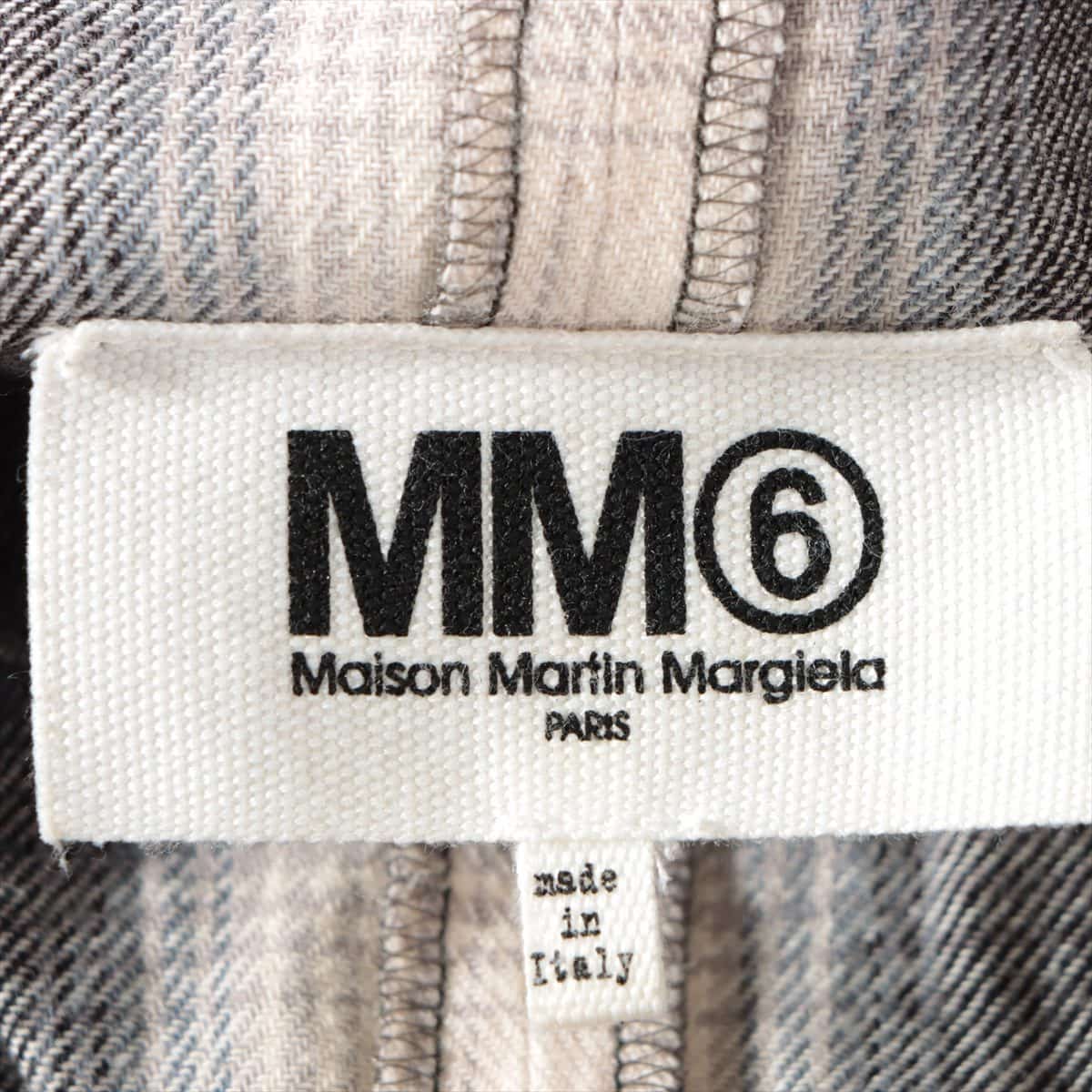 MM6 コットン チェックシャツ 38 レディース グレー