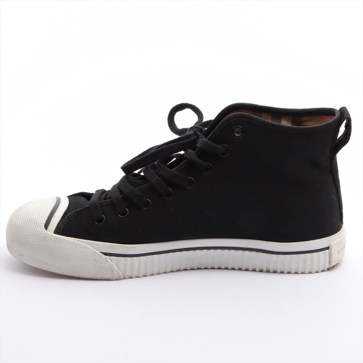 バーバリー 18AW キャンバス ハイカットスニーカー 40 メンズ ブラック KINGLY BIG C HIGH-TOP SNEAKER