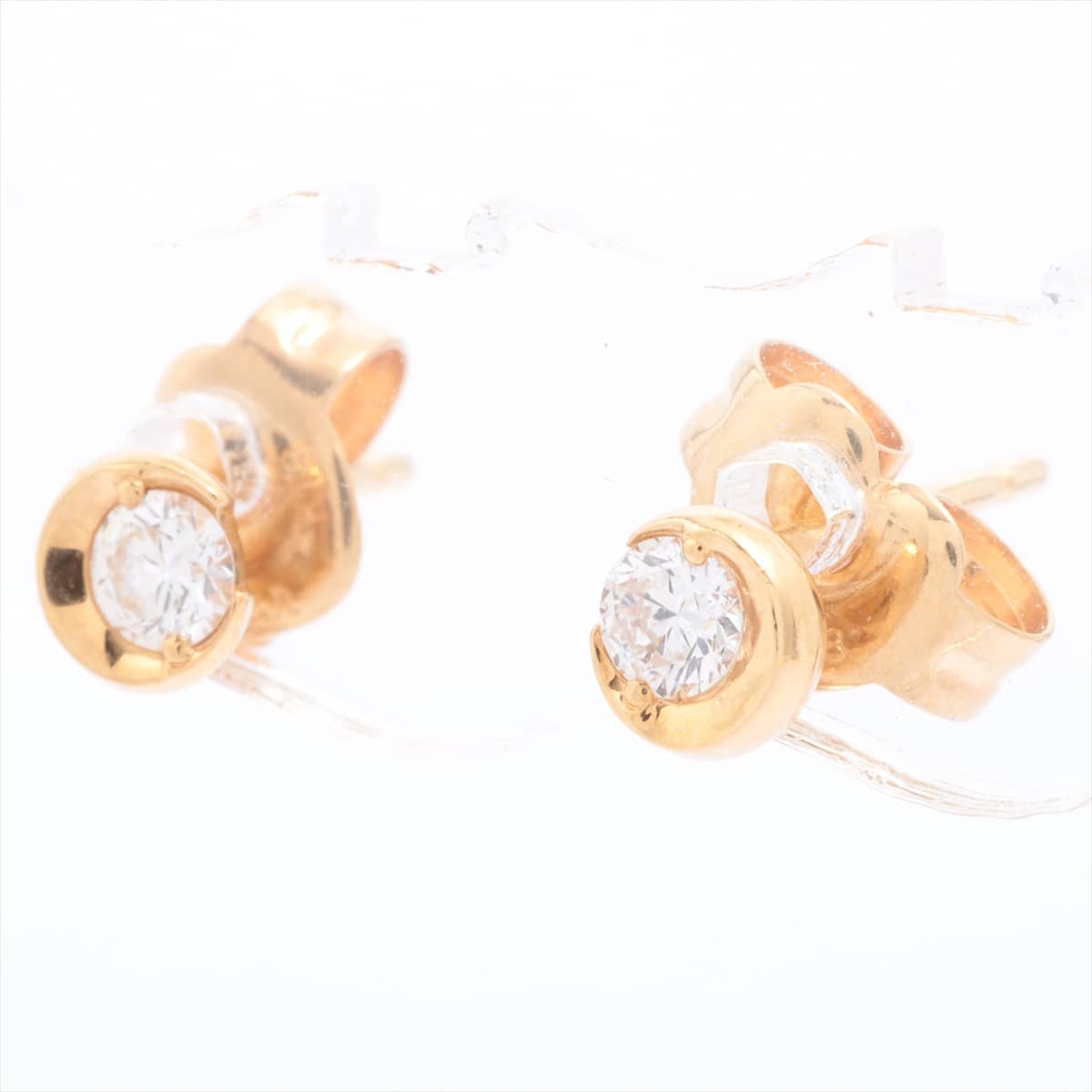 スタージュエリー STAR JEWELRY ムーンセッティング ダイヤ ピアス K18YG  総0.12ct｜a0465876｜中古ブランド品・ブランド古着通販｜ALLU（アリュー）