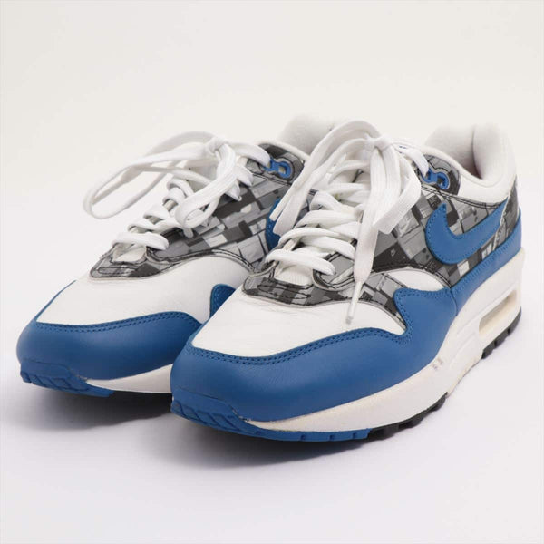 ナイキ レザー スニーカー 24.5 メンズ ブルー AIR MAX 1 PRNT WE LOVE AQ0927-100