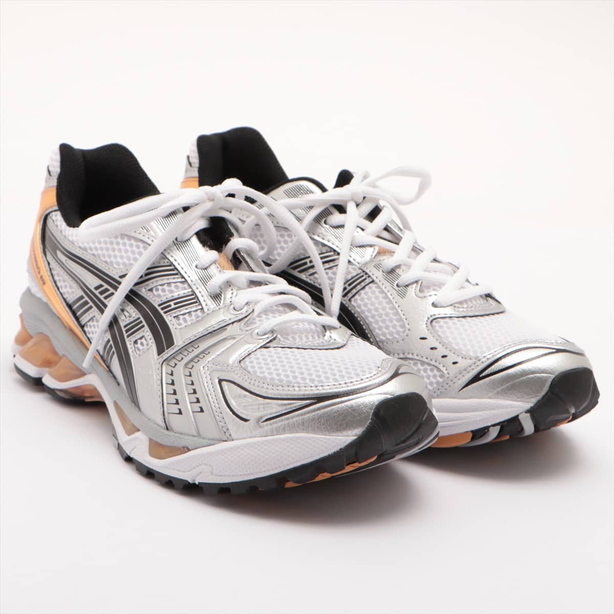 アシックス メッシュ スニーカー 26.5cm メンズ ホワイト×シルバー GEL-KAYANO 14 1201A019