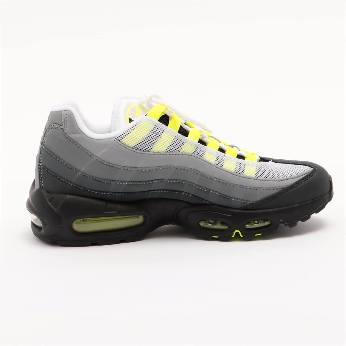 ナイキ AIR MAX 95 レザー×ファブリック スニーカー JPN26 メンズ グレー  CT1689-001 オージー イエローグラデ