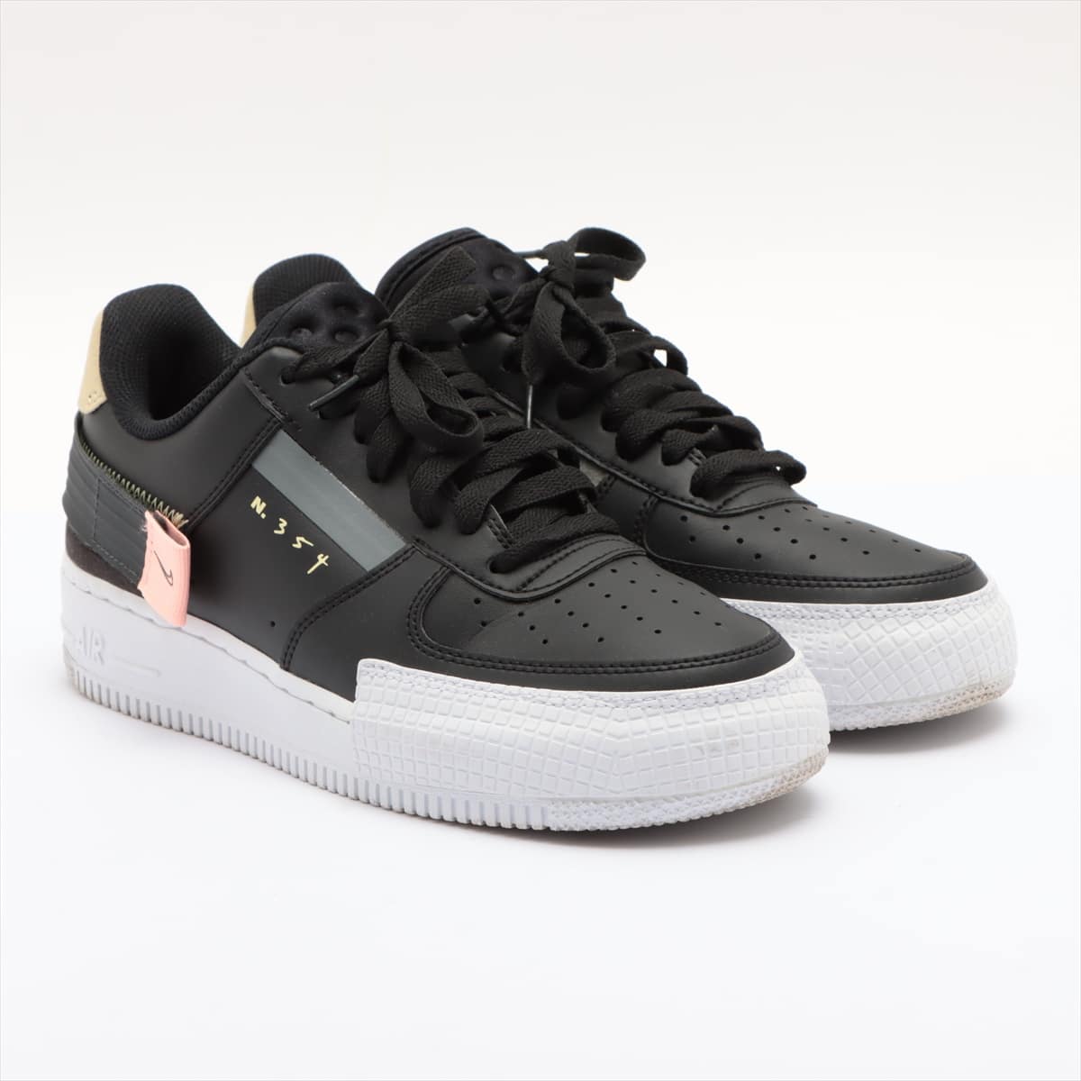 ナイキ AIR FORCE 1 レザー スニーカー 25.5cm メンズ ブラック Type black