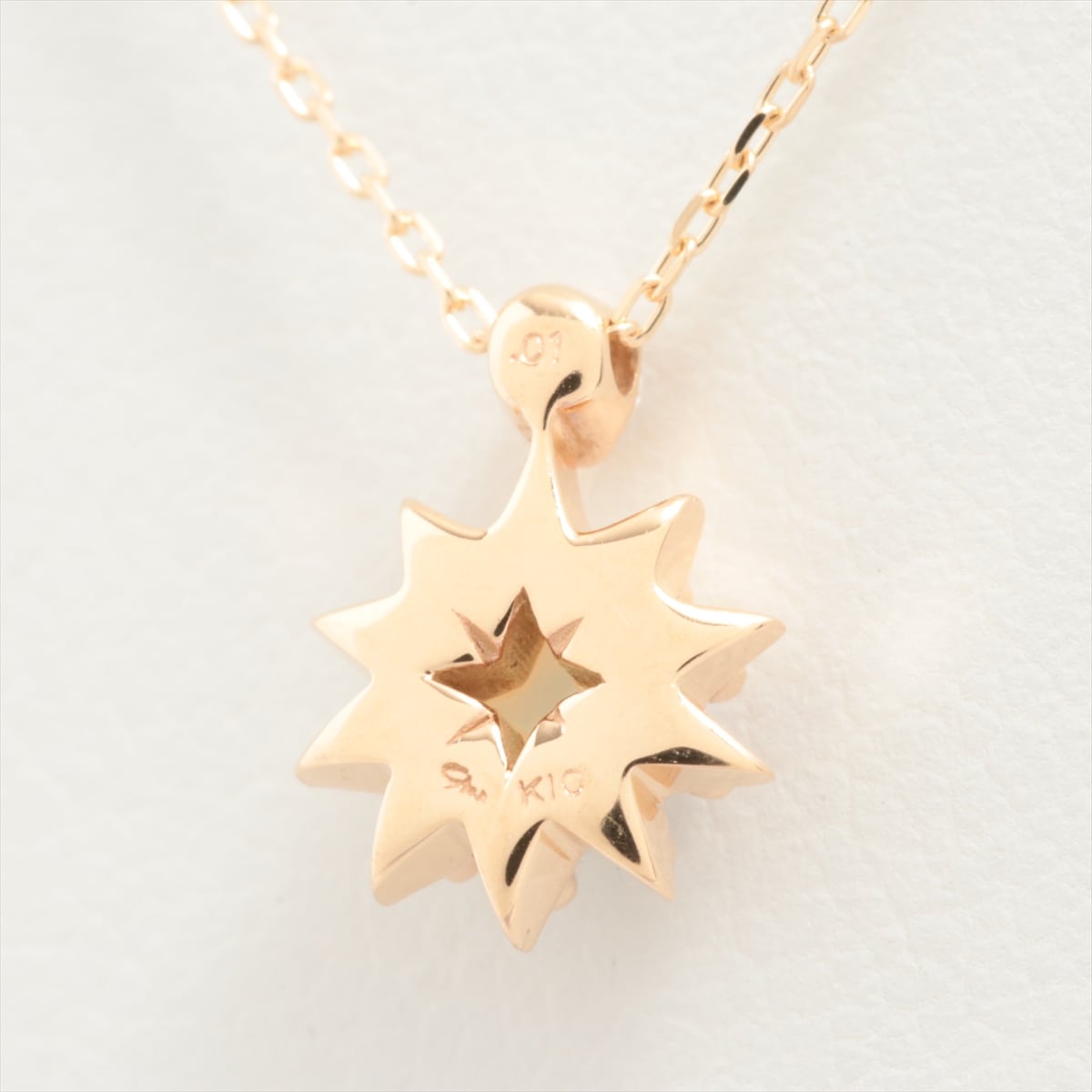 スタージュエリー　STAR JEWELRY　SUNBURST オパール ダイヤ ネックレス　K10YG　0.01ct