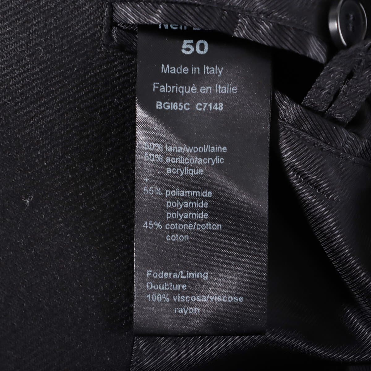 ニールバレット ウール ジャケット 50 メンズ ブラック  異素材切替 フードドッキング