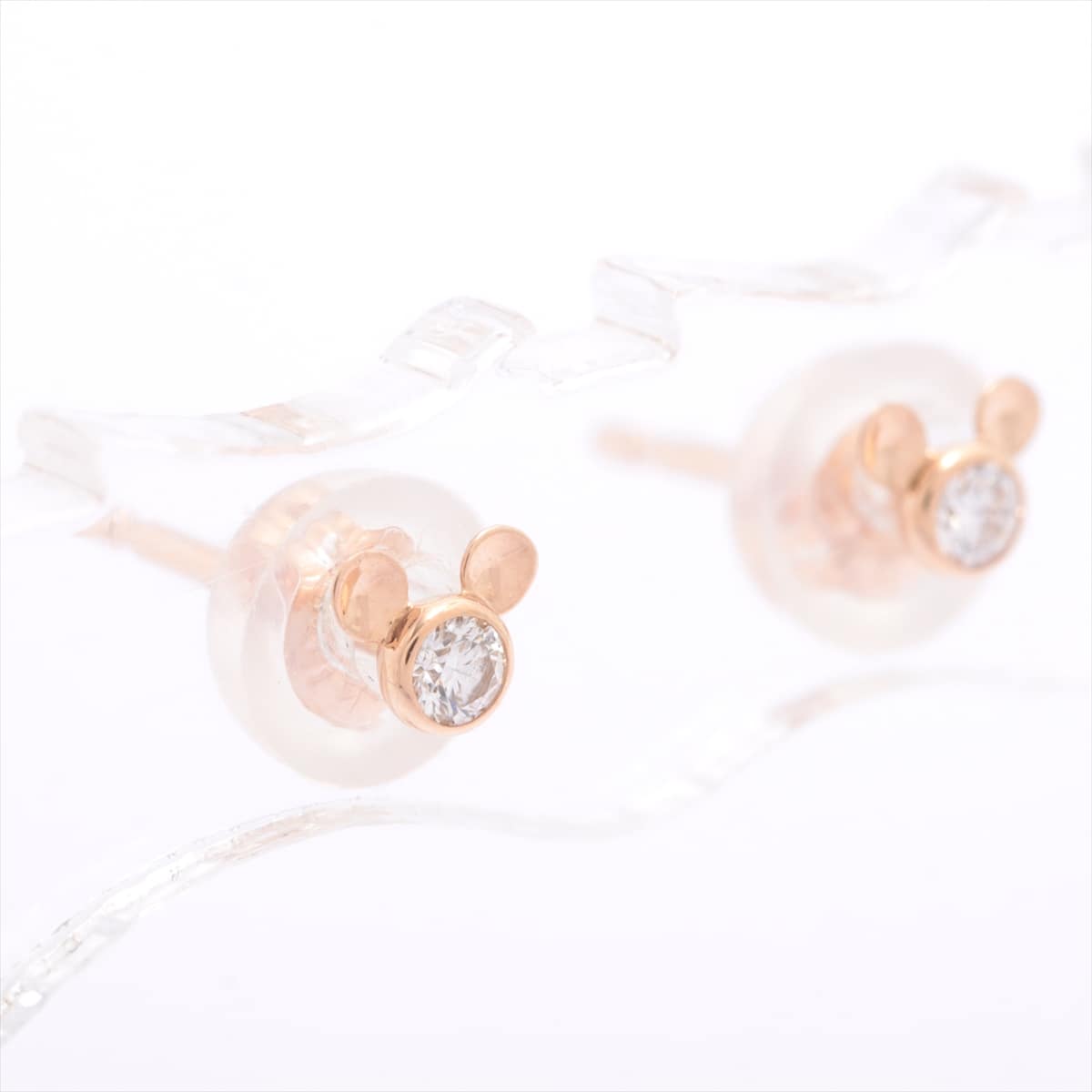 K.uno×Disney　ディズニー　Mickey Mouse smile ミッキーマウス ピアス　K18YG　総0.04ct