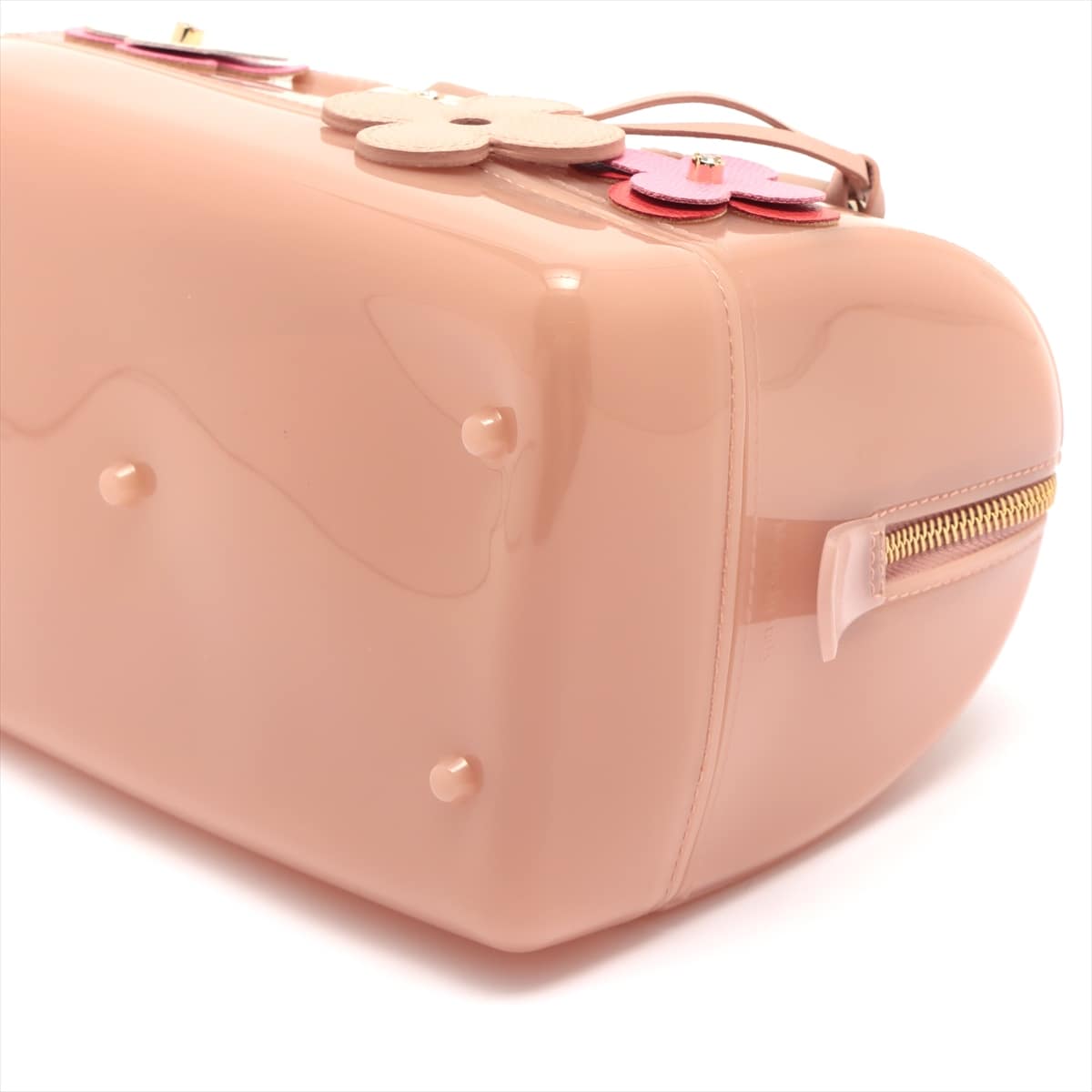 フルラ キャンディ ビニール ハンドバッグ ピンク サイドプルにベタあり