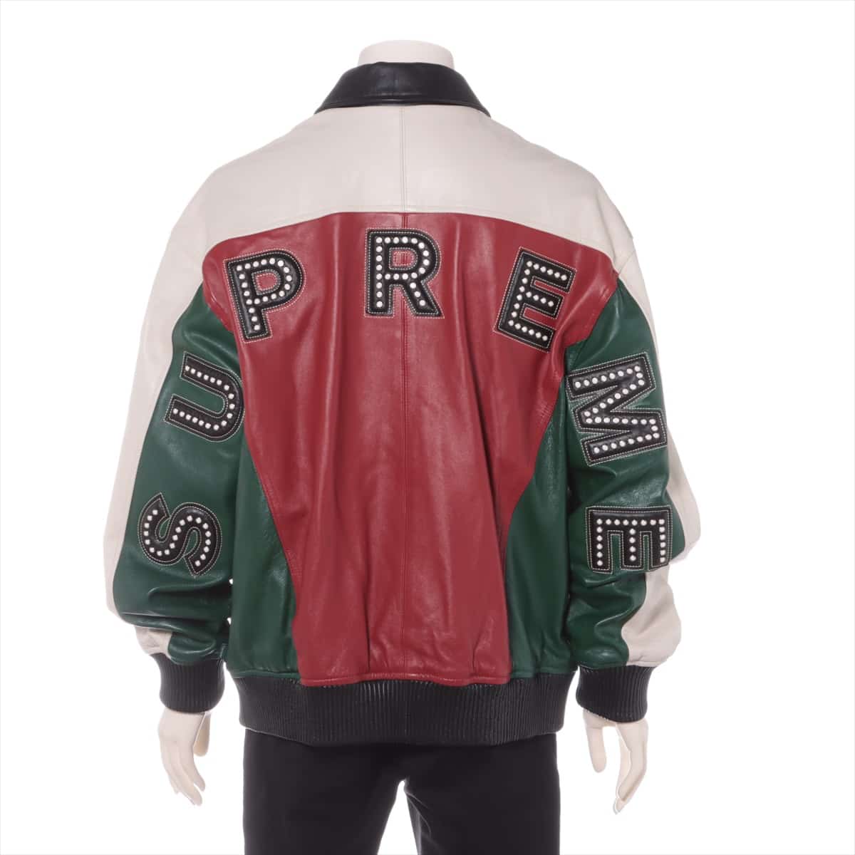 シュプリーム 18SS レザー レザージャケット L メンズ マルチカラー Studded Arc Logo Leather Jacket