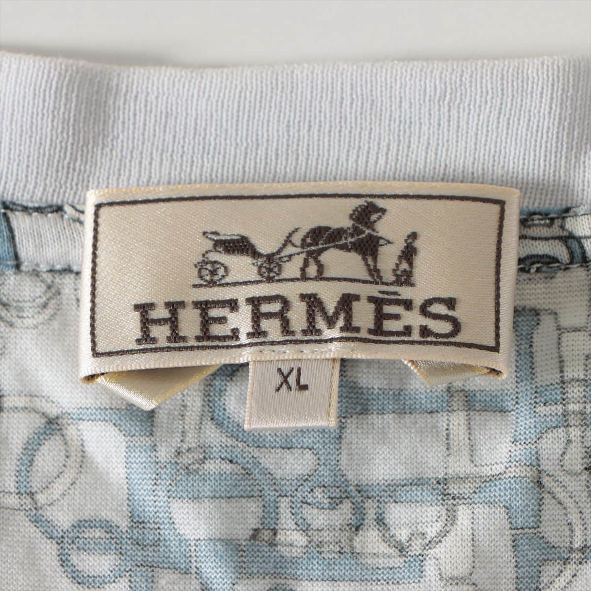 エルメス コットン Tシャツ XL メンズ ホワイト  ホースビット