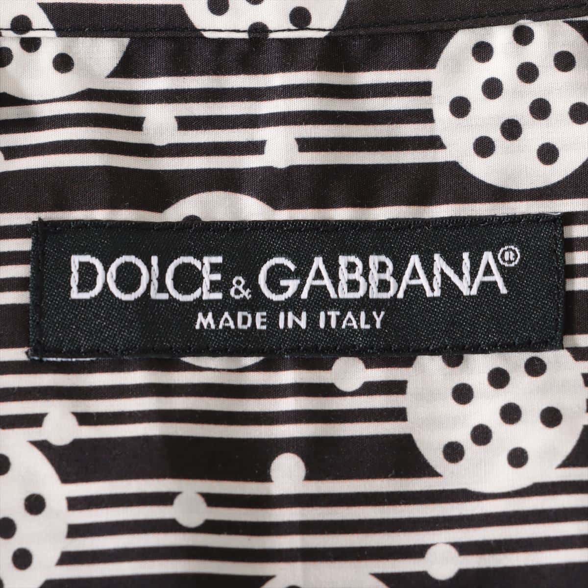 ドルチェ&ガッバーナ コットン シャツ 39 メンズ ブラック×ホワイト