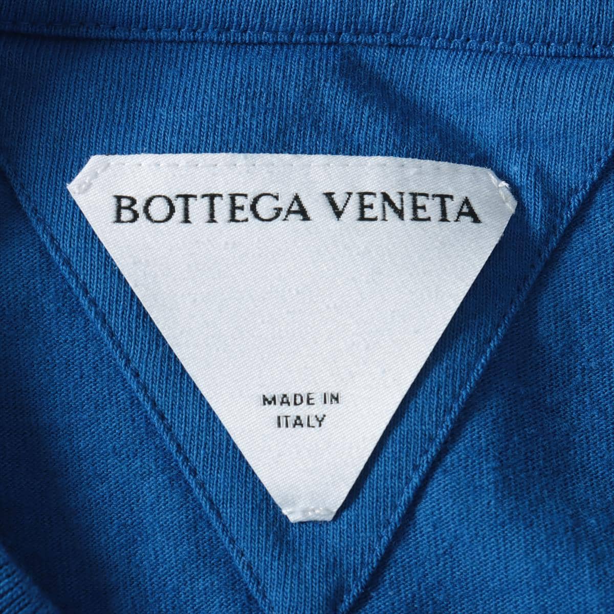 ボッテガヴェネタ コットン Tシャツ S メンズ ブルー  ロゴ刺繍