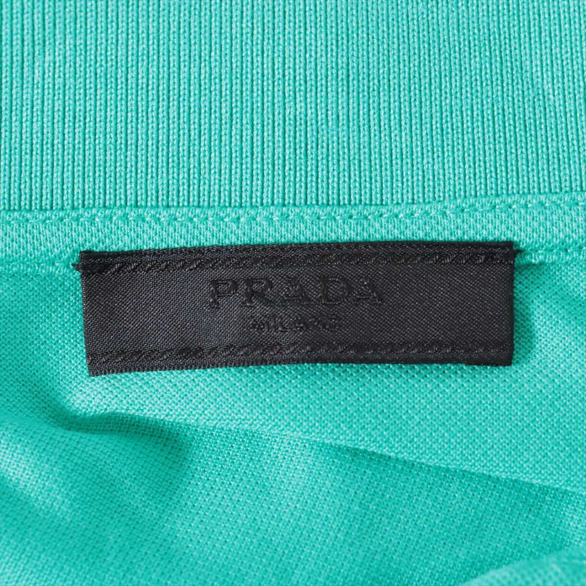 プラダ 13年 コットン ポロシャツ S メンズ グリーン  トライアングルロゴ