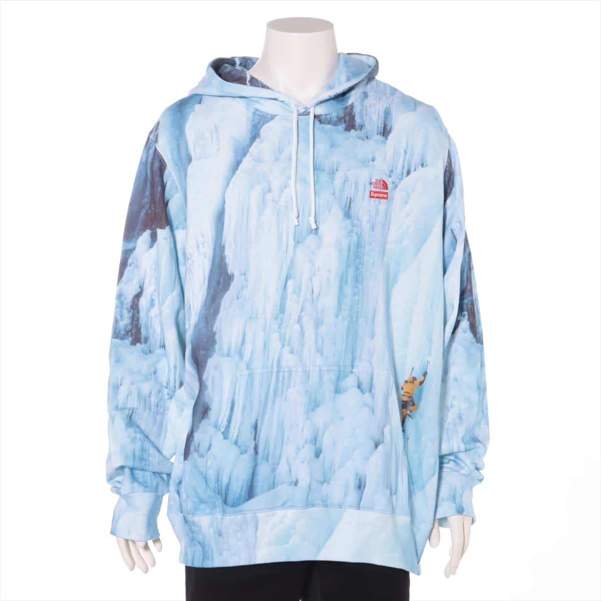 シュプリーム×ノースフェイス 21SS コットン パーカー XL メンズ ブルー  NT12100I Ice Climb Hooded Sweatshirt