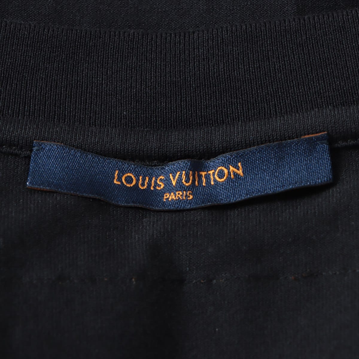 ルイヴィトン RM212 コットン Tシャツ M メンズ ブラック  インサイドアウト LVロゴエンボス