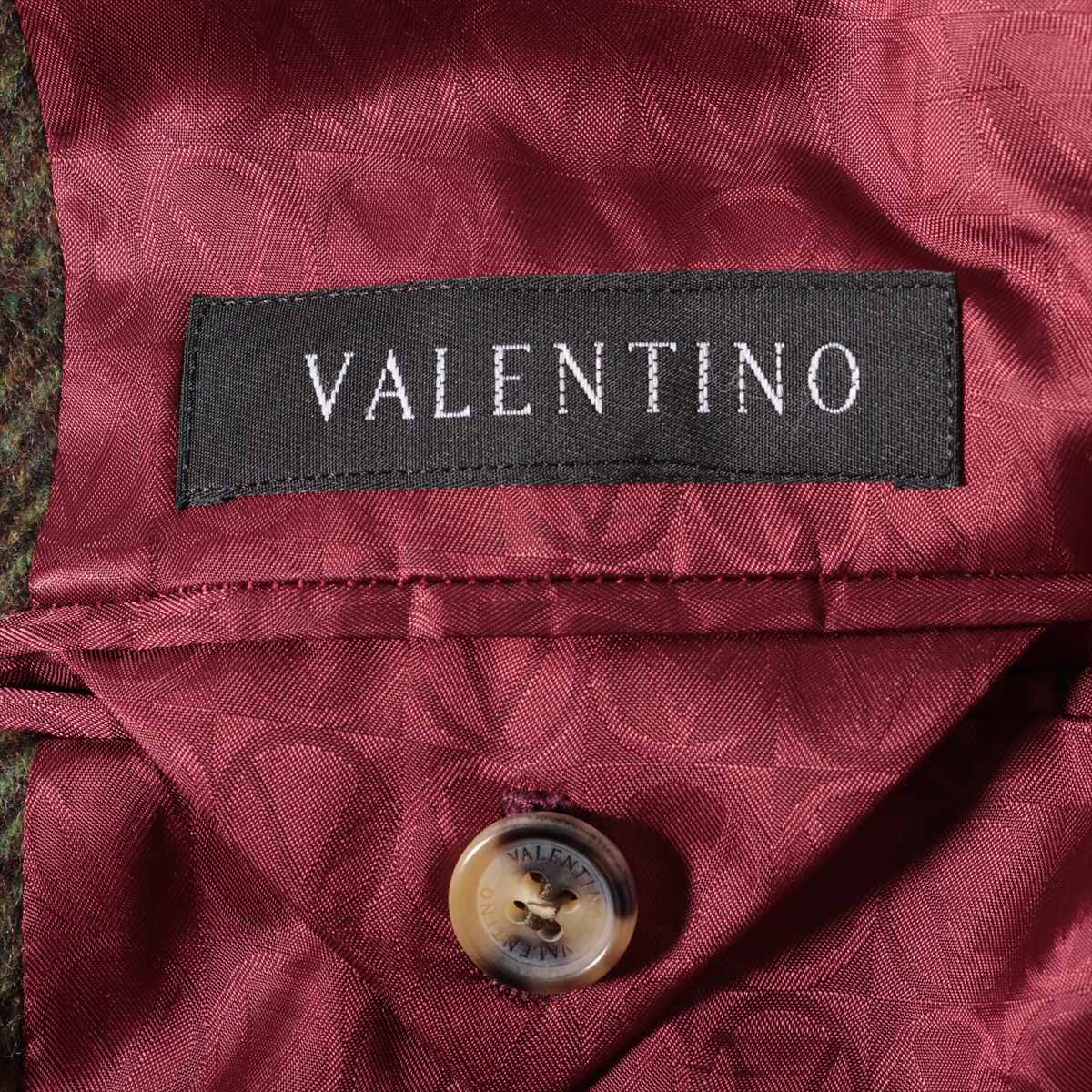 ヴァレンティノ ウール×ナイロン コート I 52 メンズ カーキ