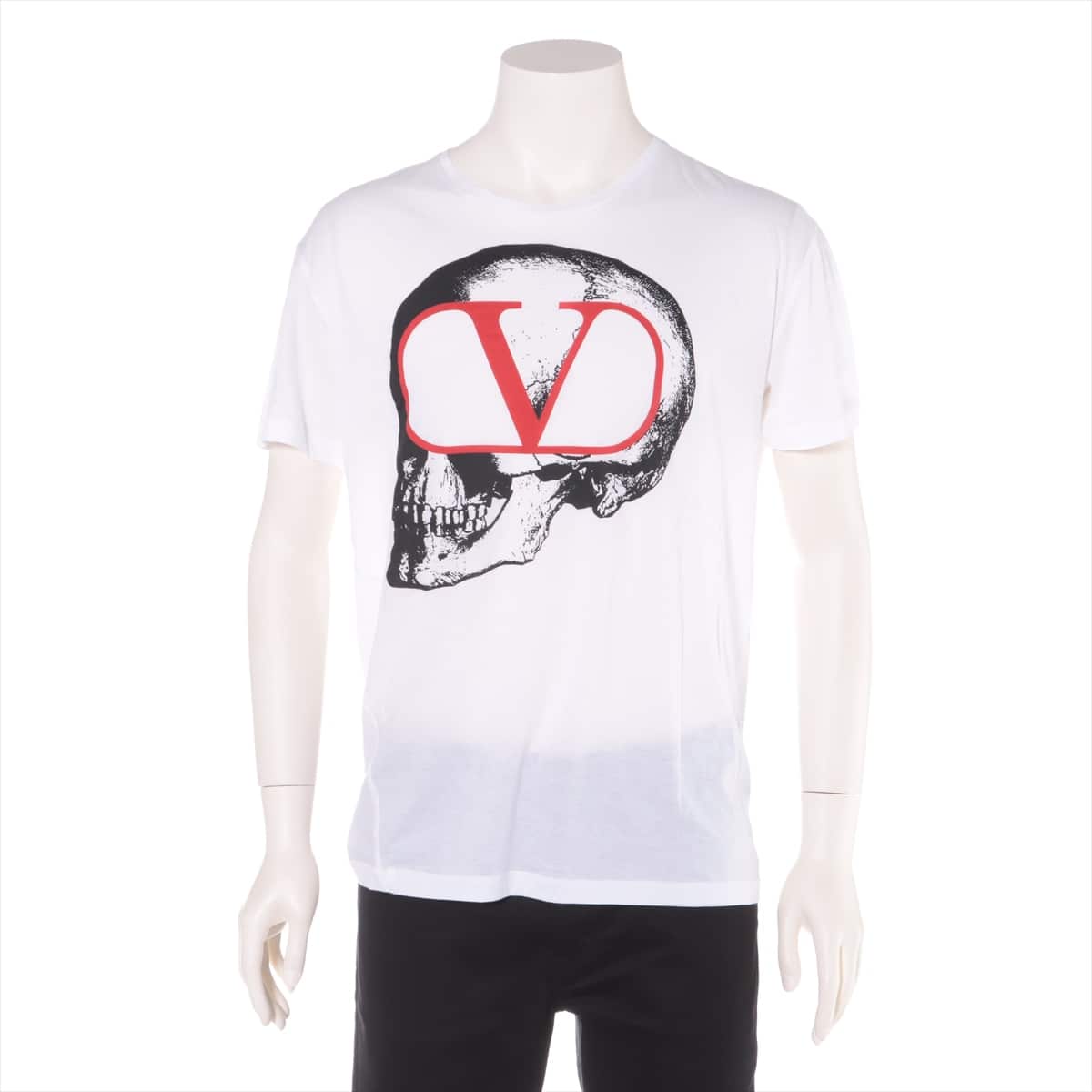 ヴァレンティノ×アンダーカバー 19AW コットン Tシャツ M メンズ ホワイト  スカル ロゴ