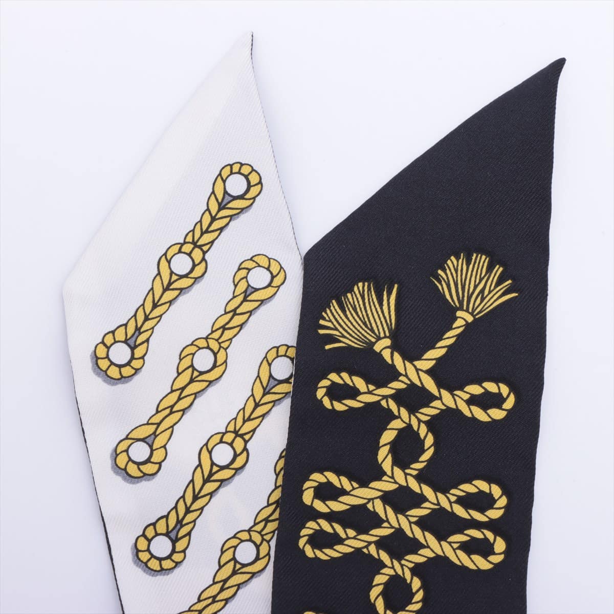 エルメス ツイリー Galons et Brandebourgs 飾緒とブランデンブルク飾り スカーフ シルク ブラック