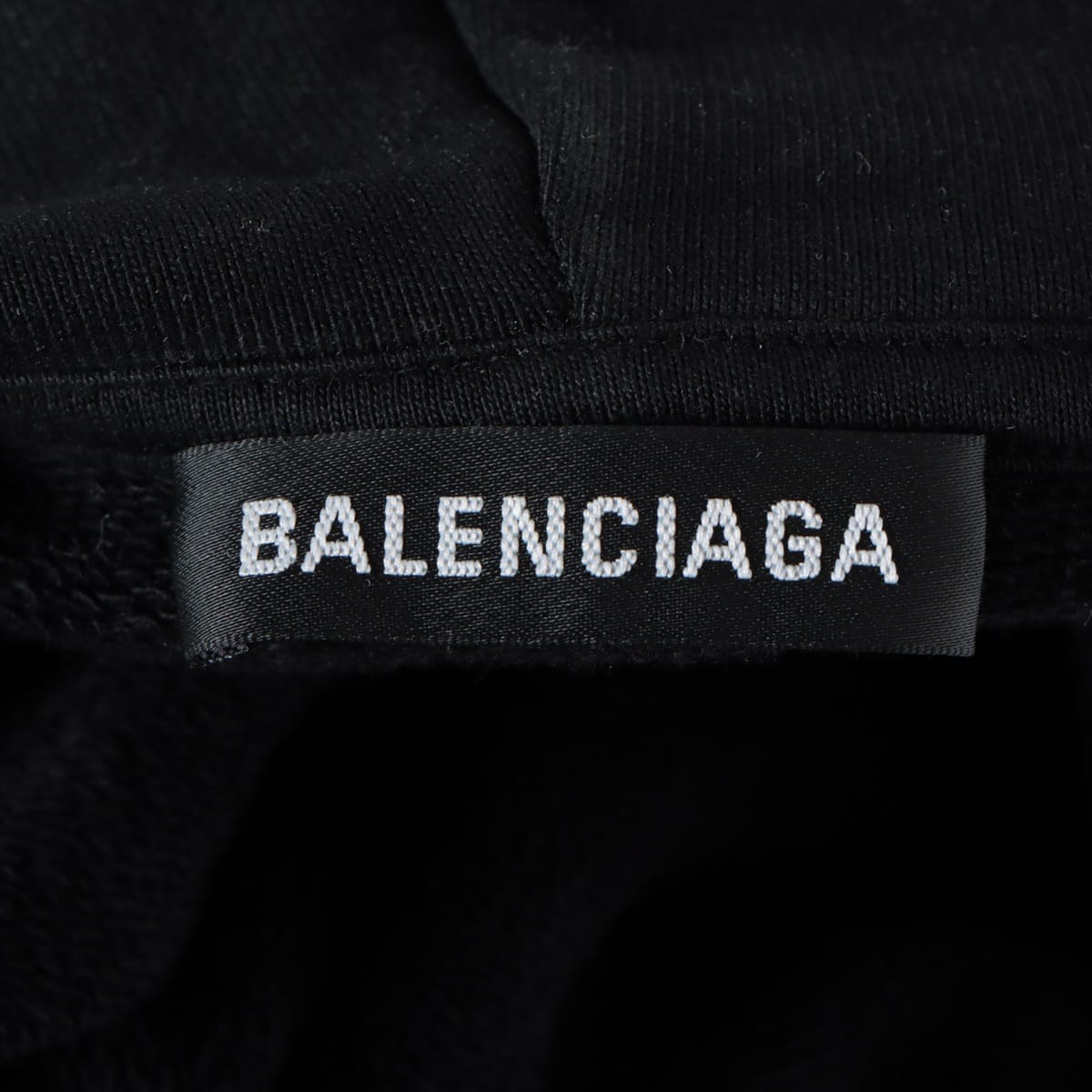 バレンシアガ 19年 コットン パーカー XS メンズ ブラック  バックロゴ