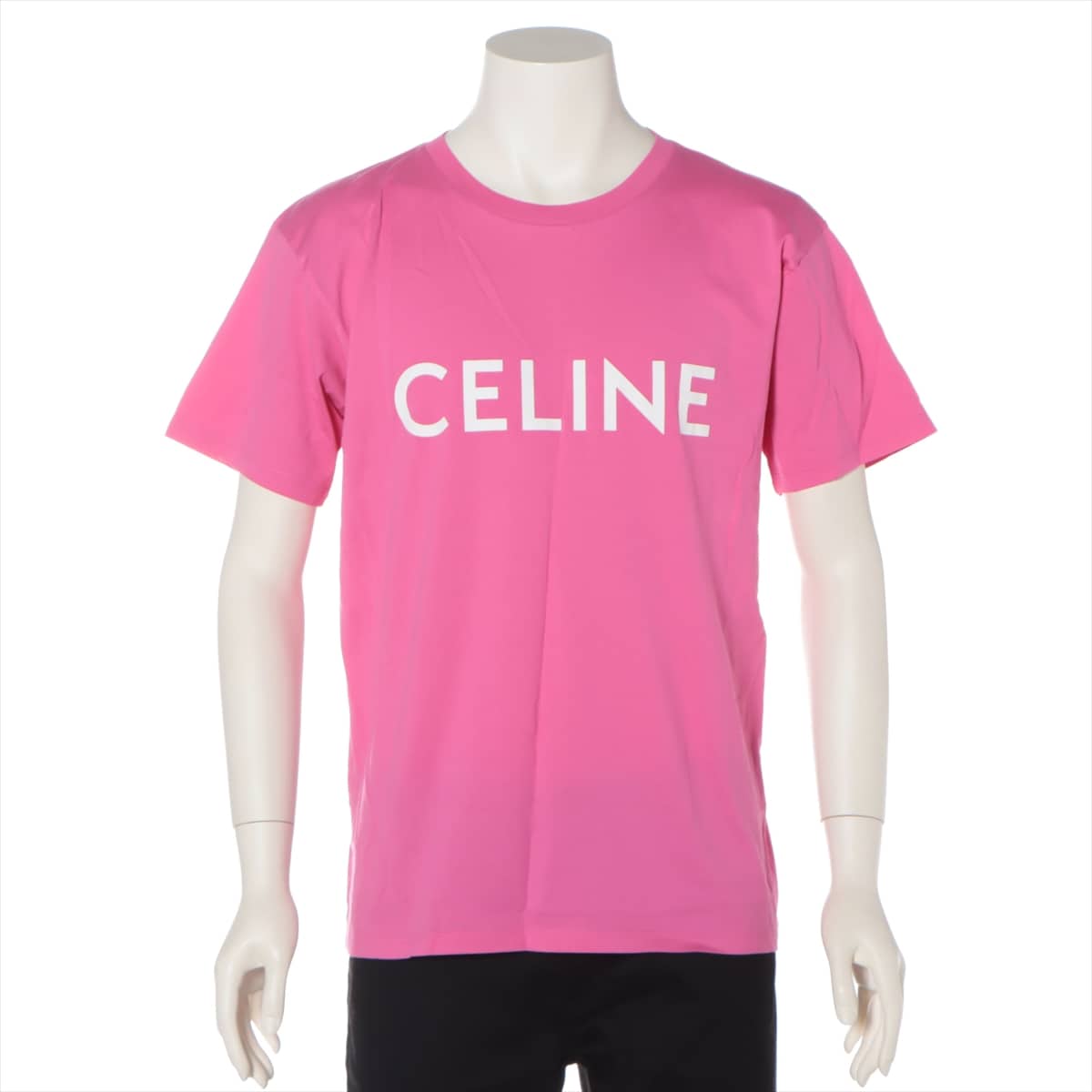 セリーヌ エディ期 コットン Tシャツ XXS メンズ ピンク ロゴ