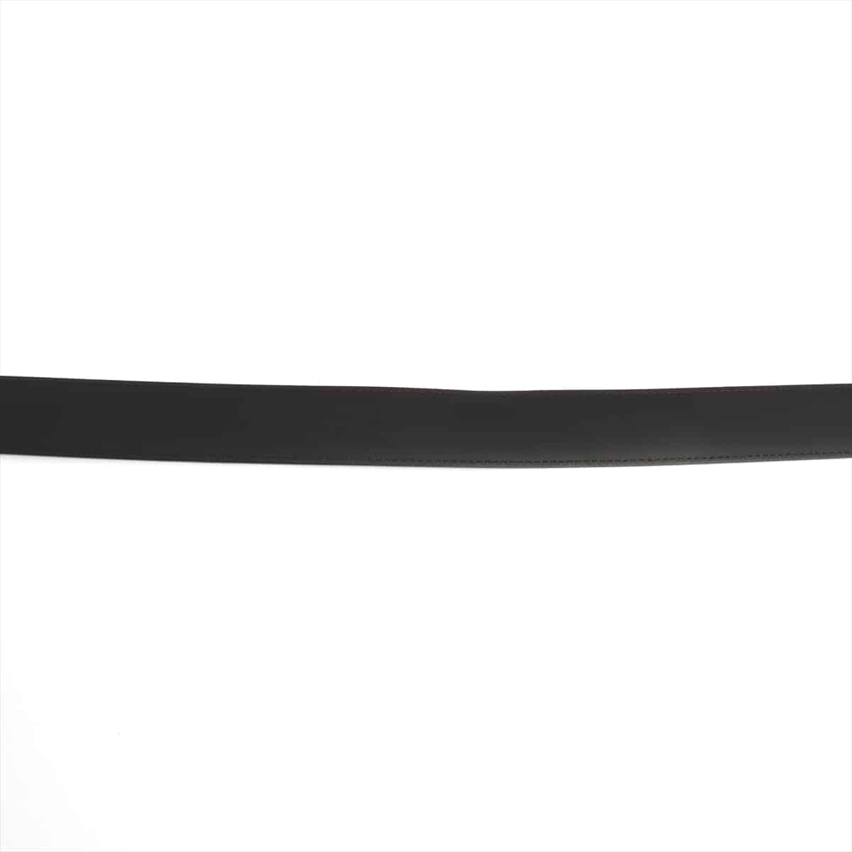 ルイヴィトン M9089 サンチュールLV モンタナ ベルト PVC×レザー ブラック 刻印不鮮明