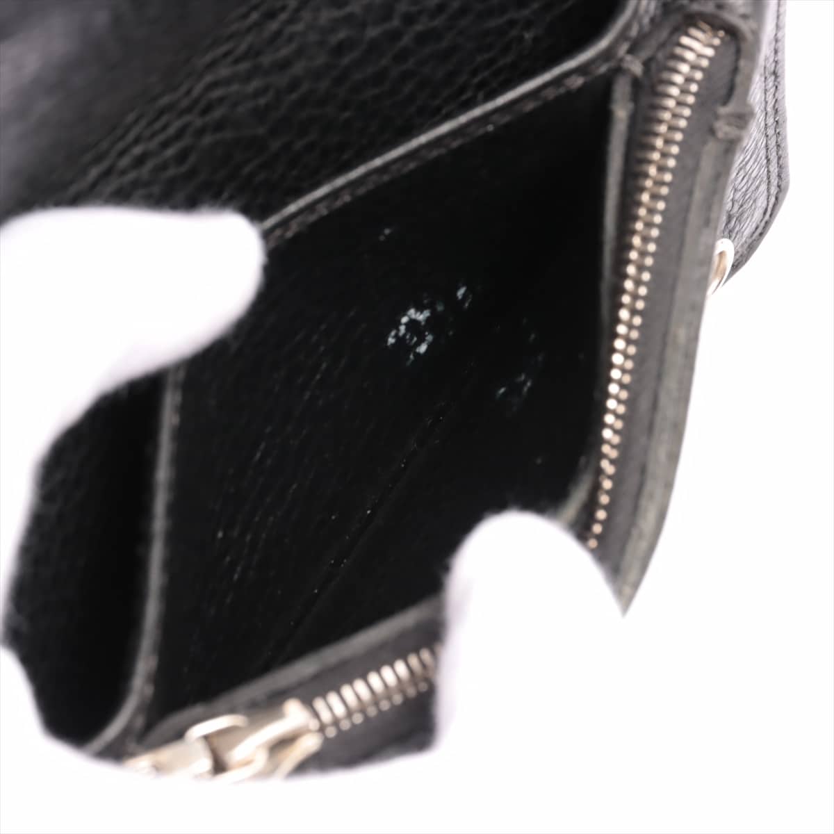 クロムハーツ 1ジップ 財布 レザー インボイスアリ クロスボタン 黒