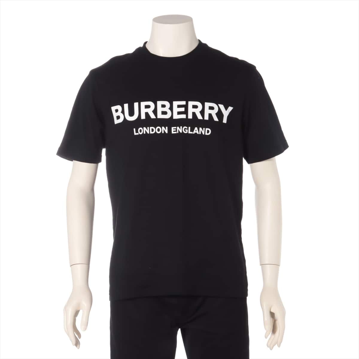 バーバリー ティッシ期 コットン Tシャツ XS メンズ ブラック  8026016 ロゴ