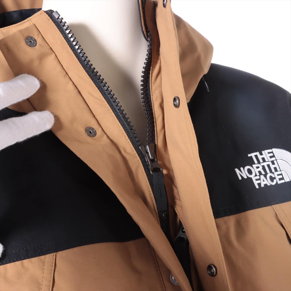 ノースフェイス ナイロン ダウンジャケット L メンズ ブラック×ベージュ  ND91930 Mountain Down Jacket