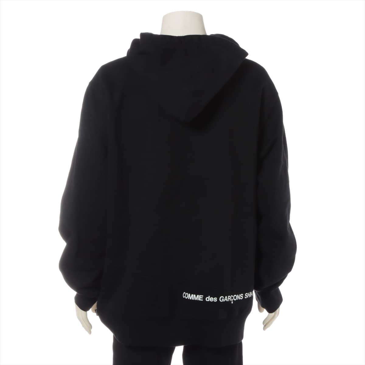 シュプリーム×コムデギャルソンシャツ 18AW コットン パーカー XL メンズ ブラック  Split Box Logo Hooded Sweatshirt