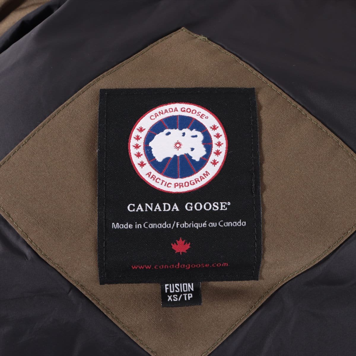 カナダグース コットン×ポリエステル ダウンジャケット FUSION XS メンズ カーキ フード欠品 SELKIRK 3801MA サザビー